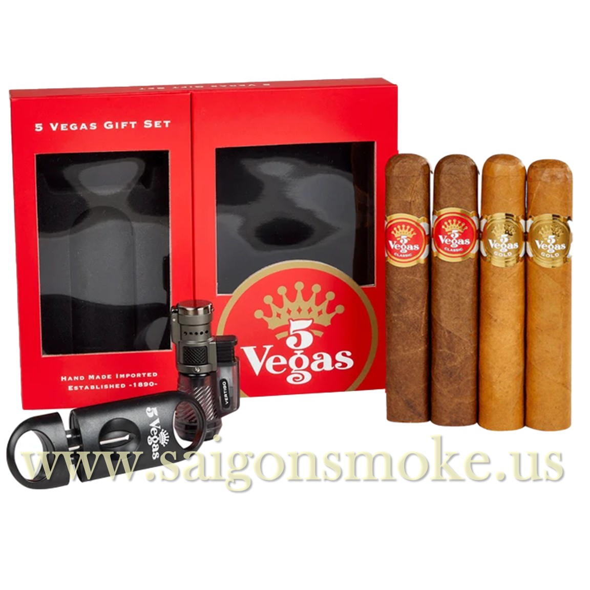 5 Vegas The Grand Four Gordo Sampler Giftset (Hộp 4 + Cắt + Khò) - Ảnh 2