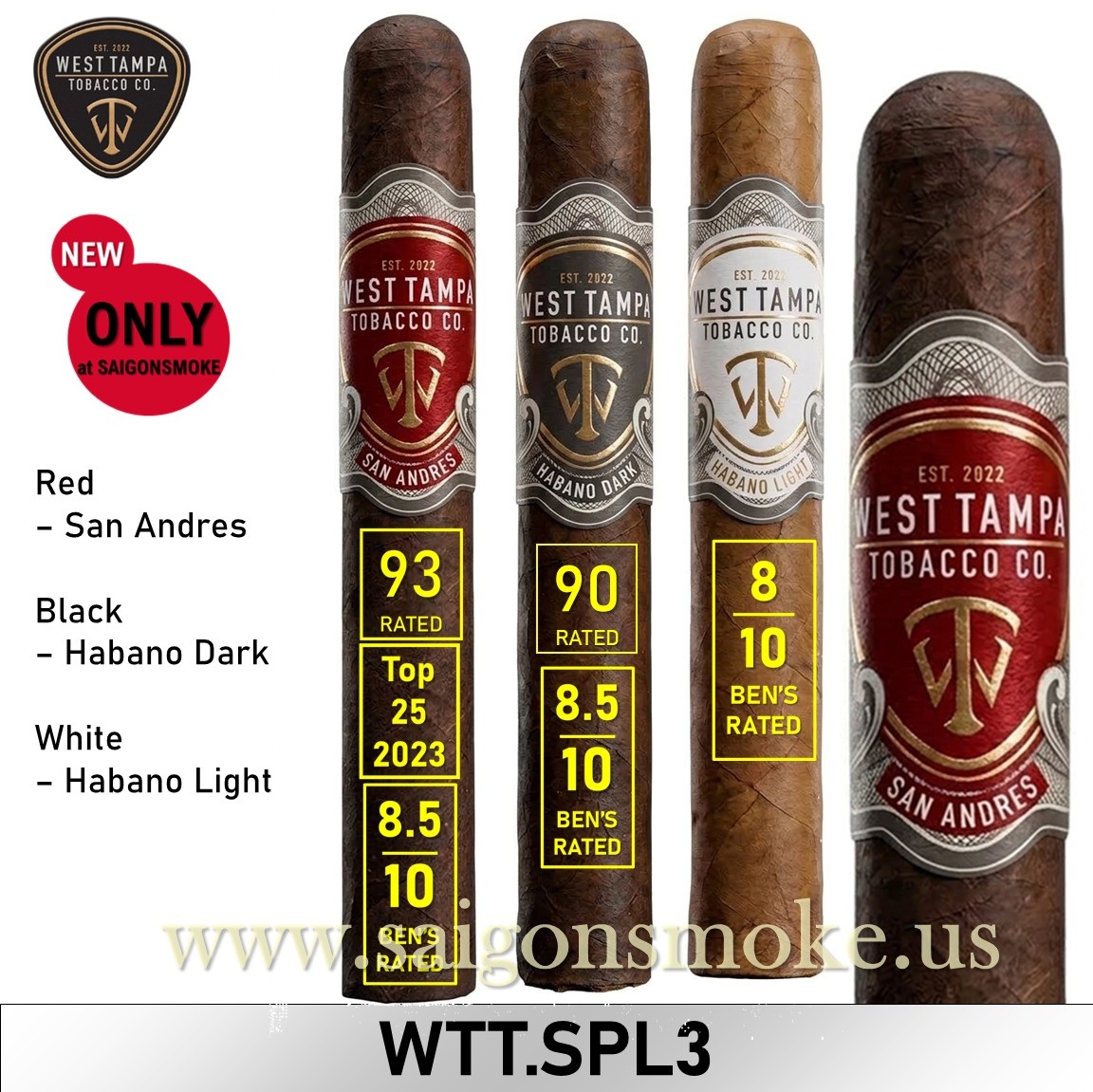 West Tampa Tobacco Tasting Toro 6×52 Sampler (Gói 3)