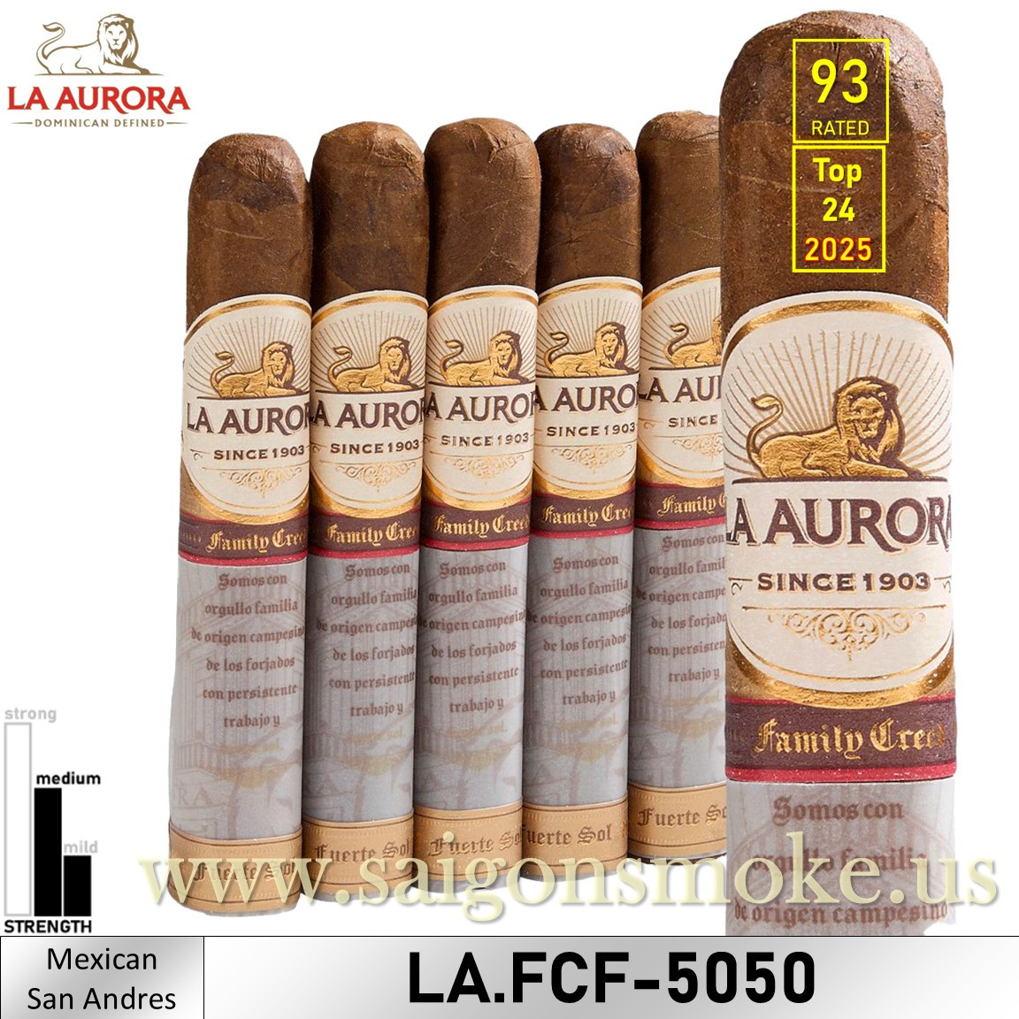 La Aurora Family Creed Fuerte Sol BP Robusto 5×50 (Gói 5) – Top 24