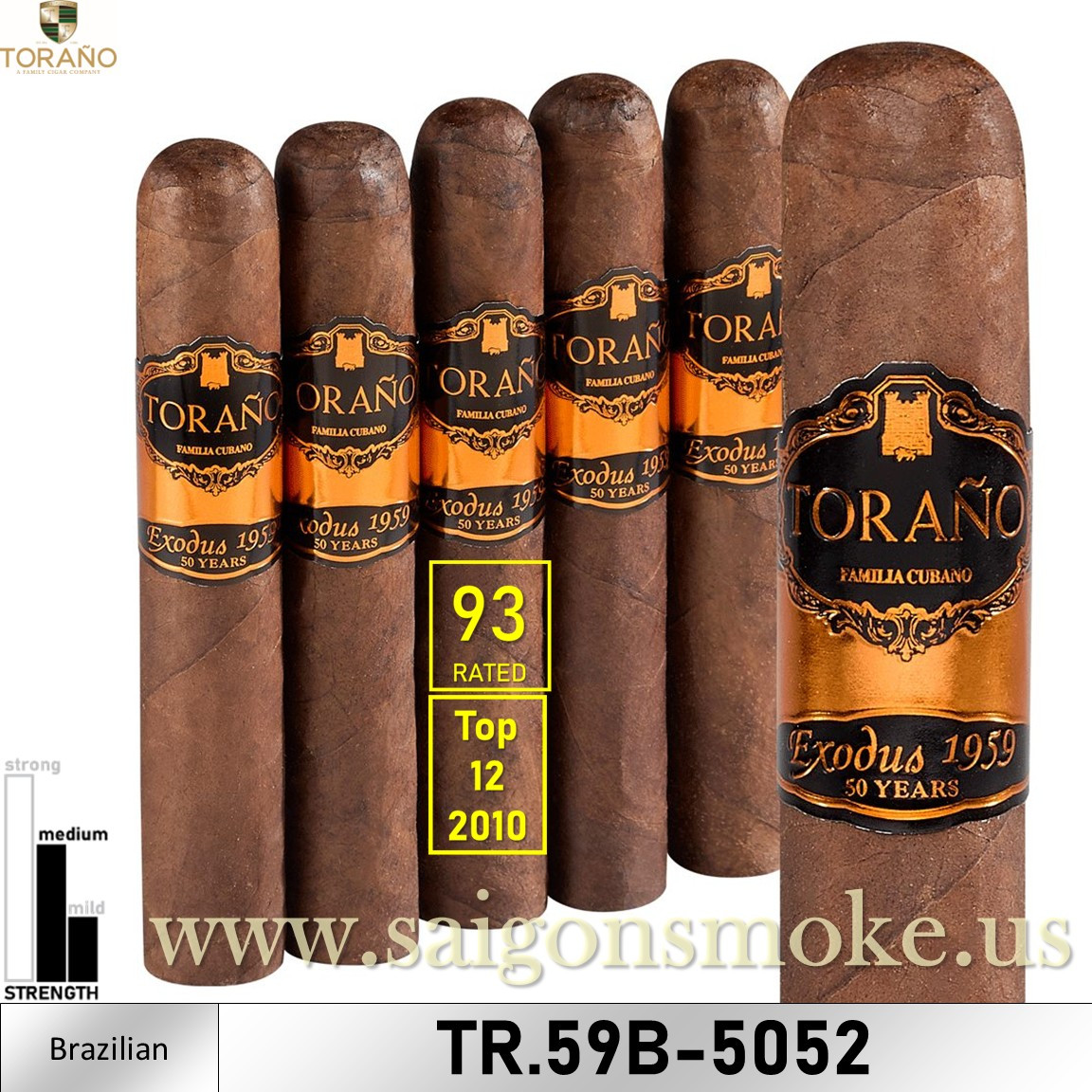 Torano Exodus 1959 – 50 Years Bronze Robusto 5×52 (Gói 5)