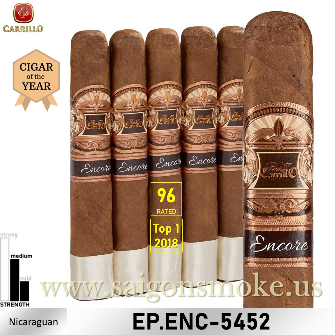 E.P. Carrillo Encore Majestic Robusto 5.4x52 (Gói 5)