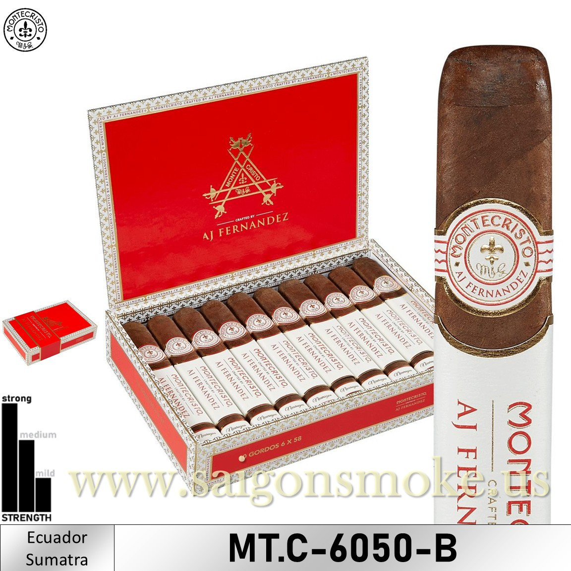 Montecristo Crafted by AJ Fernandez Ecuador Sumatra Toro 6x50 (Hộp 10)
