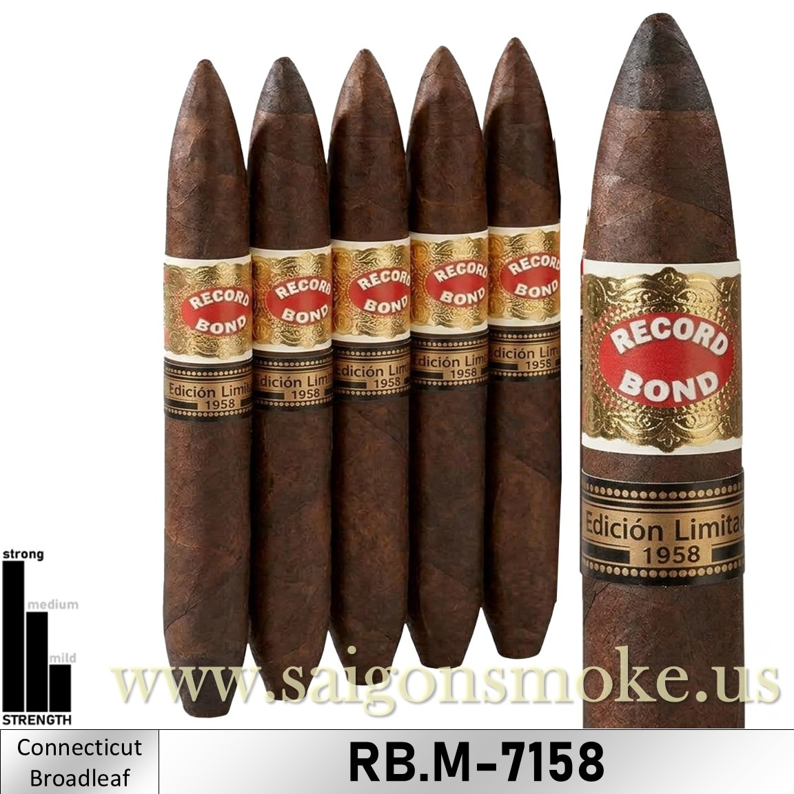 Record Bond Edicion Ltd. Connecticut Broadleaf Maduro Salamone 7.1x58 (Gói 5)