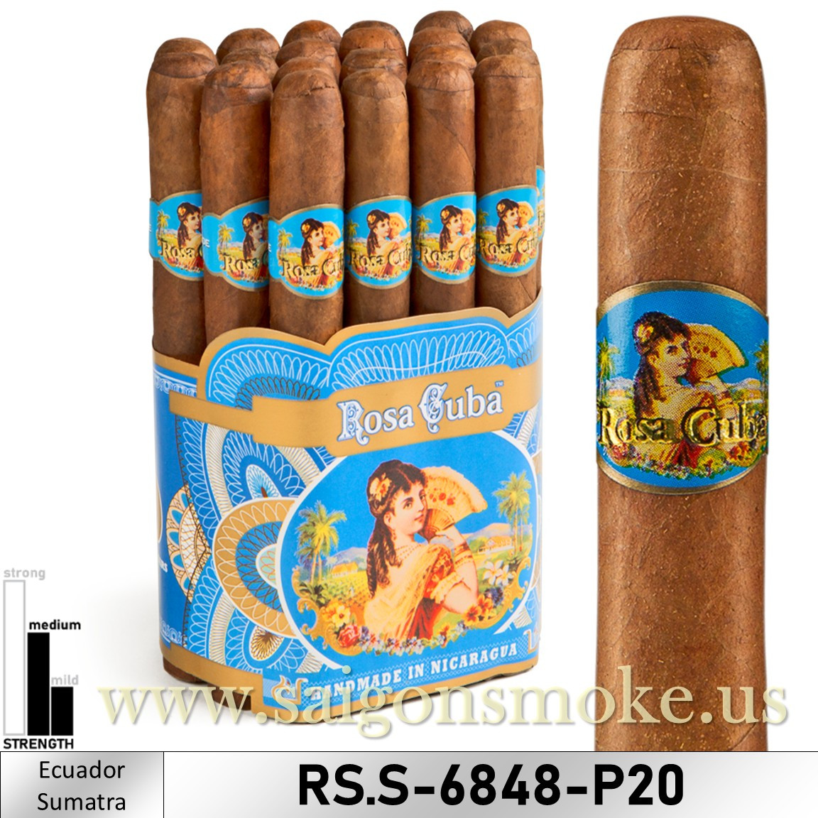 Rosa Cuba Mille Fleurs Churchill 6.8x48 (Bó 20) - NEW