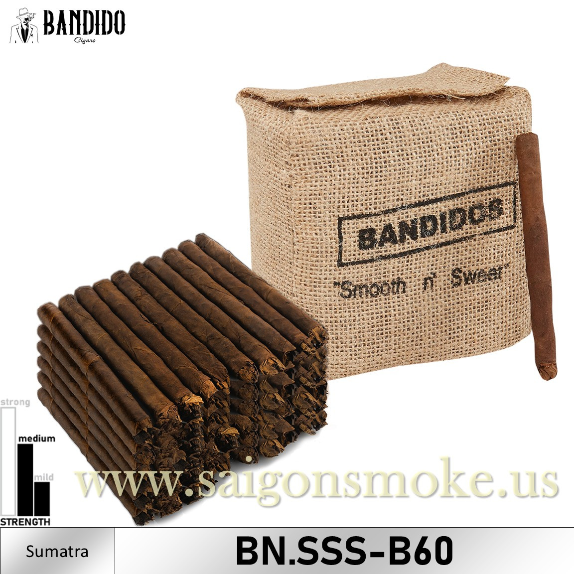 Bandidos Smooth N' Sweet Sumatra Cigarillo 4.7x32 (Túi 60)